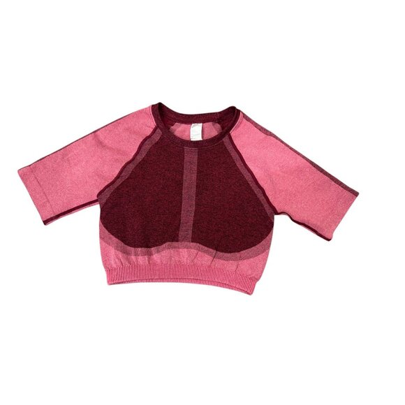 Fabletics PowerHold Seamless Two-Piece Set Pink & Burgundy Colorblock | Size M - Picture 2 of 10